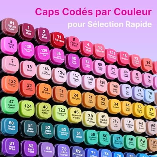 Tongfushop Feutres à Alcool 204 Couleurs Adulte Art Séchage Rapide