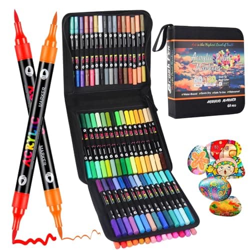 Marqueurs Peinture Acrylique 120 Couleurs Patamiyar pour Roche Verre Papier