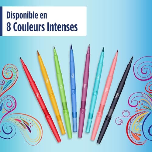 Paper Mate Flair Pen Dual Tip Ballpoint Pen Refillable Mechanical Pencil with Retro Design - BL8 PEA, Smudge-Proof Writi