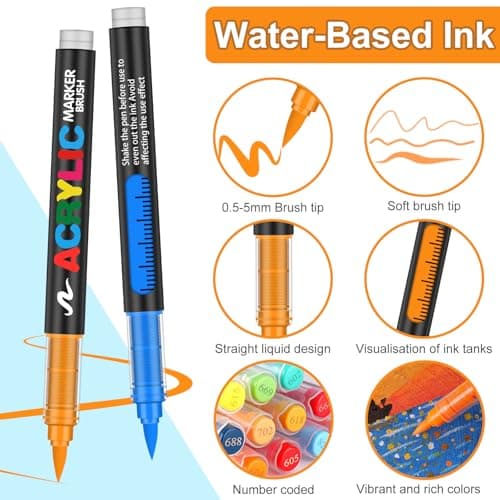 Marqueurs Efimeso 240 Couleurs Acryliques pour Artiste en Sculpeur, Peintres et Amateurs, Survient avec Sac pour Transpo
