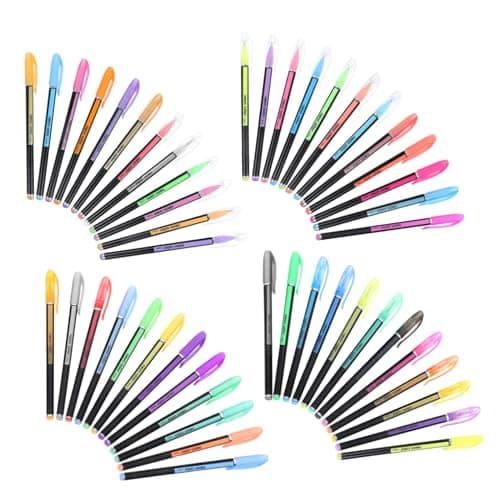 SHINEOFI Style fluorescents pour dessin | 48 pièces stylos gel colorés | Idéal pour artistes et étudiants | Marqueurs à