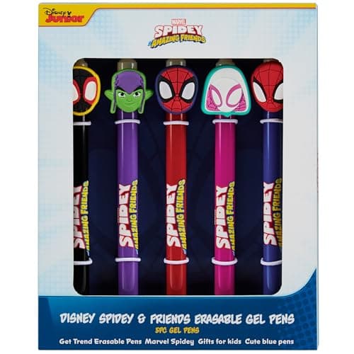 Stylos Harry Potter Effaçables Gel Kawaii pour Enfant Scolarité Encre Bleue (Lot de 5) — Encre Bleu Spidey