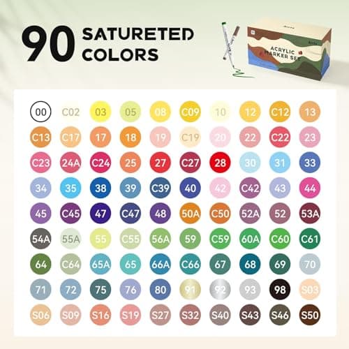 Marqueurs Acryliques Arrtx 90 pour Artistes et Adultes - Peinture sur Roche, Bois, Toile - Loisirs Créatifs 90A