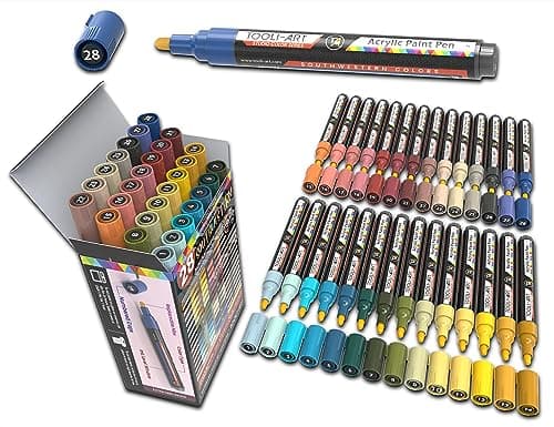 Marqueurs acryliques à pointe extra fine de 3 mm Couleurs Sud-Ouest - Non toxiques, à base d'eau, séchage rapide pour pe