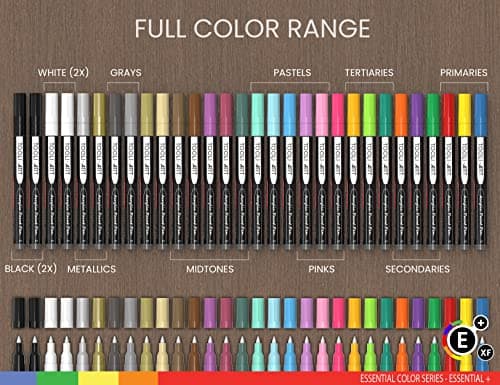 Marqueurs peinture acrylique extra fine 0,7 mm - Lot de 30 - Non toxique, à base d'eau, séchage rapide - Idéal pour pein
