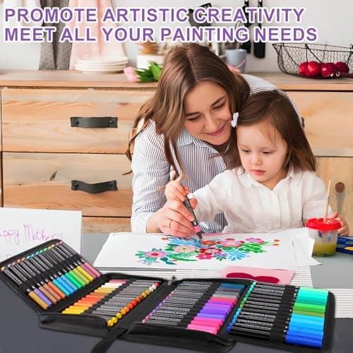 Stylos Peinture Acrylique 60 Feutres – Séchage Rapide, Résistant et Couleurs Vives