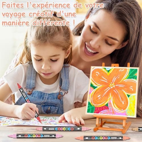 Marqueurs à Pinceau Acrylique 24 Feutres pour Tons Chair et Peinture Acrylique pour Portrait Enfants et Adults - Verre B