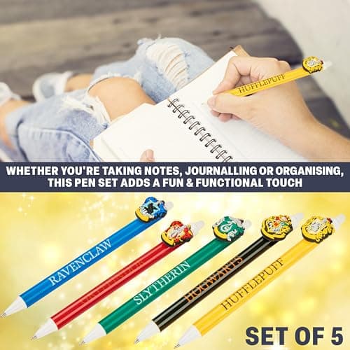 Stylos Harry Potter Effaçables Gel Kawaii pour Enfant Scolarité Encre Bleue (Lot de 5)