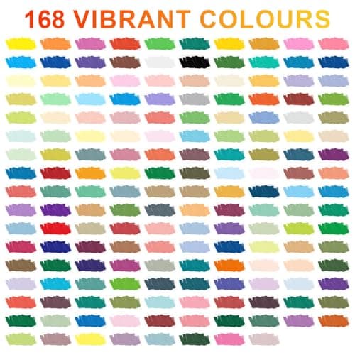 Laconile 168 Couleurs Feutre Acrylique pour Adulte, Stylos Acryliques Pointe Pinceau pour Coloriage, Calligraphie, Bois,