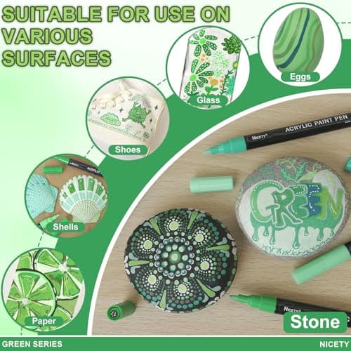 Marqueur acrylique Nicety 0,7mm vert pour verre bois toilecérame Siege de peinture acrylique