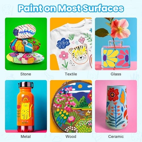 Marqueur VAKKI acrylique 36 couleurs, peinture liquide pour adultes, idéal pour pierre, calligraphie, bois, toile et ver