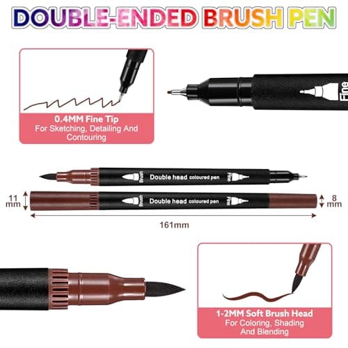 Zéawavsl feutres acrylique 24 pièces, épais (2mm) et fins (0.4mm), pour calligraphie, lettrage à la main, bullet journal
