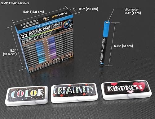 Marqueur acrylique Pro Color ensemble de 22 marqueurs assortis 0,7 mm non toxique usage artiste débutant professionnel