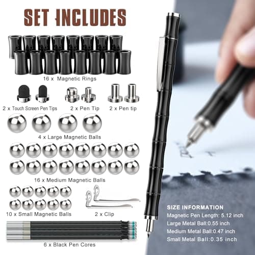 Stylo Magnétique Tigerhu, Stylo À Bille Gadget Insolite Pour Tous Les Âges, Cadeau Fête des Pères