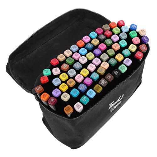DIYEAH Lot de 80 Marqueurs Créatifs Polyvalents pour Beaux-Arts et Illustration - Idéal pour Artistes et Enfants - Grand