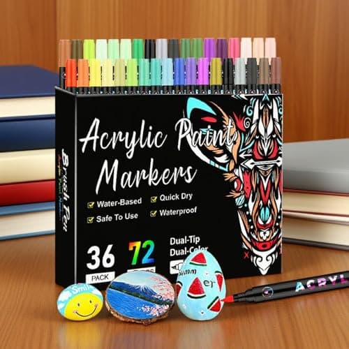 ETUCYNG Jeu De Feutres Acryliques 72 Couleurs Double Pointe | Adultes Fournitures Bureau Décoration
