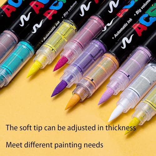 Marqueurs acryliques droits forte couverture pour adultes coloriage Lot de 24
