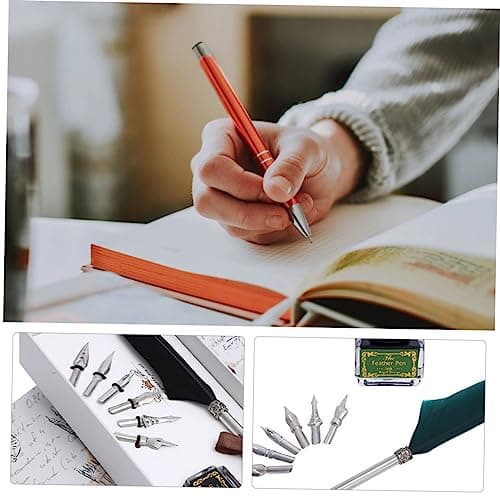 magiclulu ensemble de stylos à plume retro pour homme écriture encre noir 10 piècesVintage Retro Fountain Pen Set 10pcs