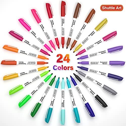 Marqueurs indélébiles shuttle art multicolores | Feutre permanent | Enfants | Coloriage et marquage sur plastique, verre