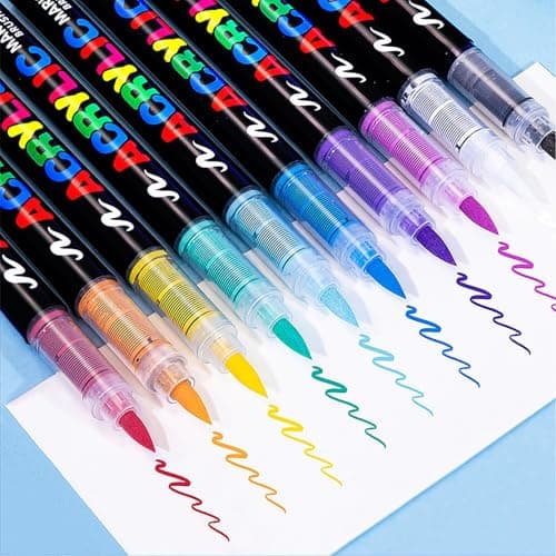 Marqueurs acryliques droits forte couverture pour adultes coloriage Lot de 24