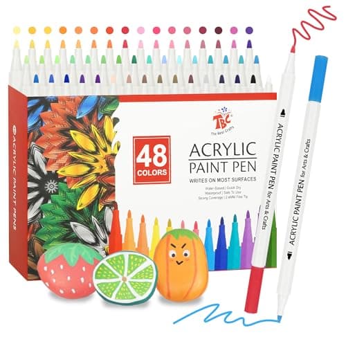 Stylos peinture acrylique TBC 24 couleurs pour artistes amoureux de la créativité, étanche et résistant à l'eau pour pie — 48 couleurs