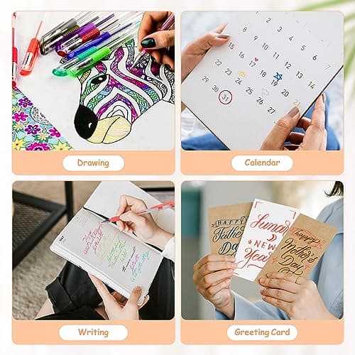 Stylos gel pour adultes + crayons d'artiste + récipients pour adultes | Lot de 202 stylos gel + 104 crayons d'artiste +