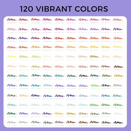 Feutre Coloriage Adulte Artecho, 120 Couleurs Double Pointe pour Dessin et Calligraphie, idéal pour Mandalas, Manga et D