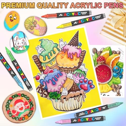 Gunsamg 240 Couleurs Acrylique Peinture pour le Rocker, Marqueur d'Acrylique Professionnel pour Artisanat et Découpage s