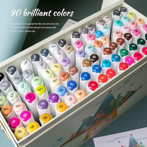 Marqueurs à alcool Arrtx 90 Couleurs Permanent Adultes dessin Animation Manga