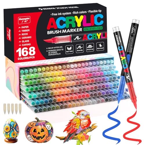 Funnasting 168 Couleurs Feutre Acrylique pour Arts & Crafts et Bricolage pour Adultes et Enfants Découvertes de Peinture