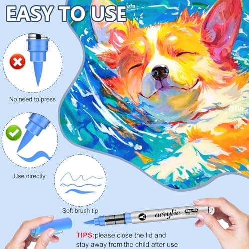 VividHues Feutre Acrylique 120 Couleurs - Marqueur Acrylique pour Peinture sur Bois, Toile, Verre et Céramique, Idéal po
