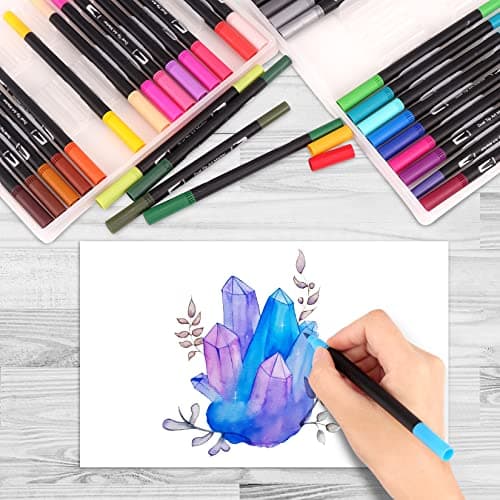 Stylo à aquarelle feutre coloriage 36 couleurs pour adulte mandala bullet journal calligraphie 0,4 mm 1-2 mm