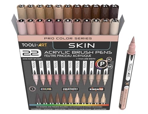 Lot de 36 marqueurs acryliques souple 1-7 mm non toxiques pour lettrage et art — Peau