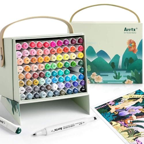 Marqueurs à alcool Arrtx 90 Couleurs Permanent Adultes dessin Animation Manga — 80 Couleurs