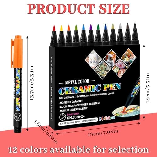 Marques Klerbesh Feutres Acryliques Couleurs pour Créations DIY et Décorations sur Pierre, Verre et Céramique (12)  
Mar