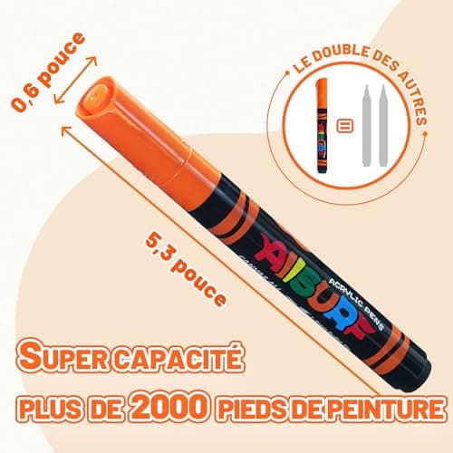 YPLUS Marqueurs Acryliques 8 Couleurs – Couleur pour Peindre et Colorier, Équipement de Dessin pour Enfants, Outils Arti