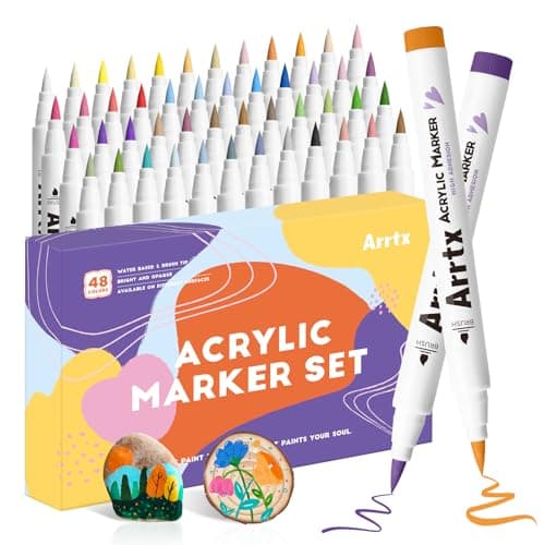Marqueurs Acryliques Arrtx 90 pour Artistes et Adultes - Peinture sur Roche, Bois, Toile - Loisirs Créatifs 90A — Couleur Régulière48E