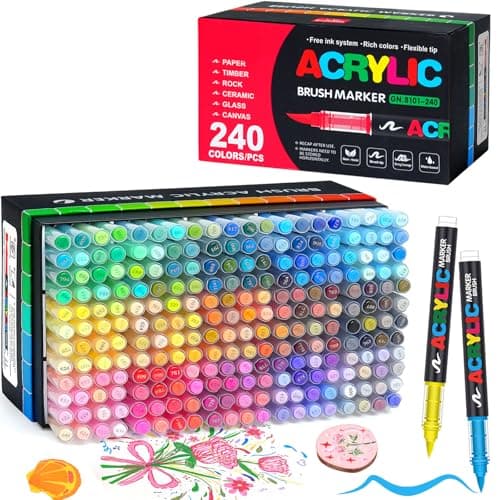 Gunsamg 240 Couleurs Acrylique Peinture pour le Rocker, Marqueur d'Acrylique Professionnel pour Artisanat et Découpage s