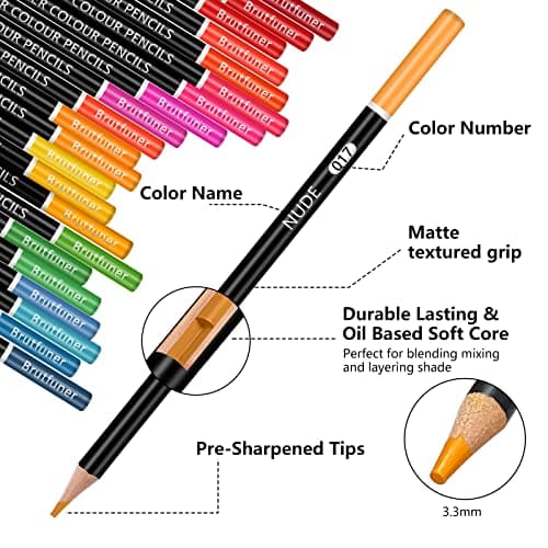 NIETTY Crayon de Couleurs 76 Pieces pour Adultes et Enfants, Idéal pour Coloriage et Dessin professionnel, Set Crayon Wo