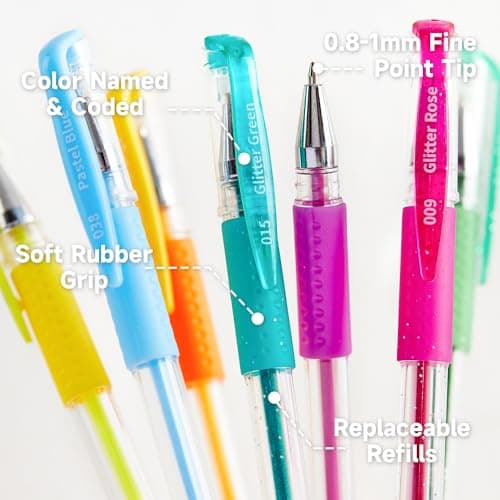 Shuttle Art Stylo Gel Couleur Métallique Neon Pastel Classique Paillettes 120 Pièces Global Recycled Standard