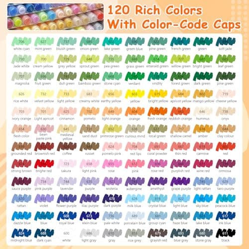 Feutre Acrylique WOGOPRO 120 Couleurs pour Calligraphie et Peinture sur Bois, Pierre, Toile et Céramique - Stylo Acrylic