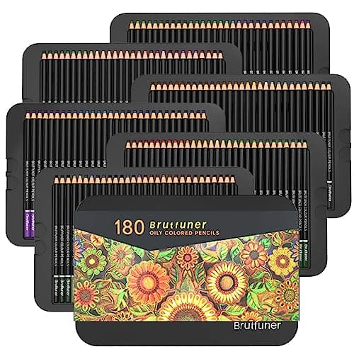 Crayons de couleur professionnel 180 couleurs en fer blanc pour adultes et artistes - esquisse, ombrage et coloration -