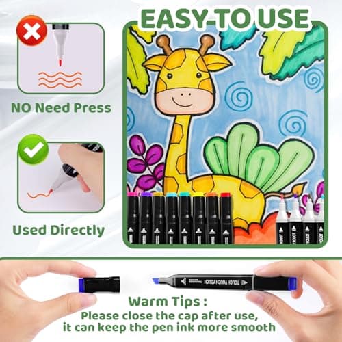 80 Couleurs Feutres Coloriage Adulte Twinmarkers, Portable avec Base et Sac, Idéal pour Dessin Professionnels Écriture e