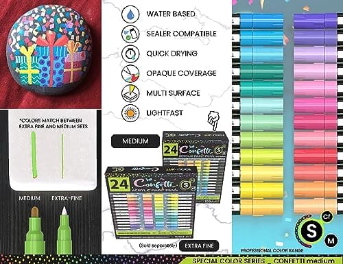 Marqueurs acrylique 3 mm non toxiques pour peinture Verre BoisMetalToilePoteriePlastique Projets bricolage Illustration