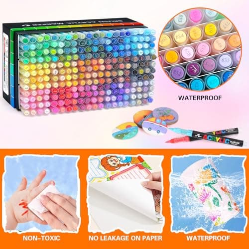 Gunsamg 240 Couleurs Acrylique Peinture pour le Rocker, Marqueur d'Acrylique Professionnel pour Artisanat et Découpage s