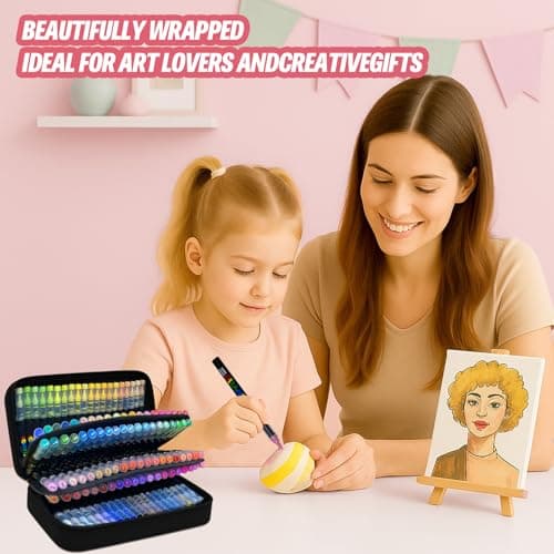 Mockredn 120 Marqueurs Acryliques pour Artisanat - Non Toxiques, Idéaux pour Peinture sur Toutes Surfaces, Offert dans u