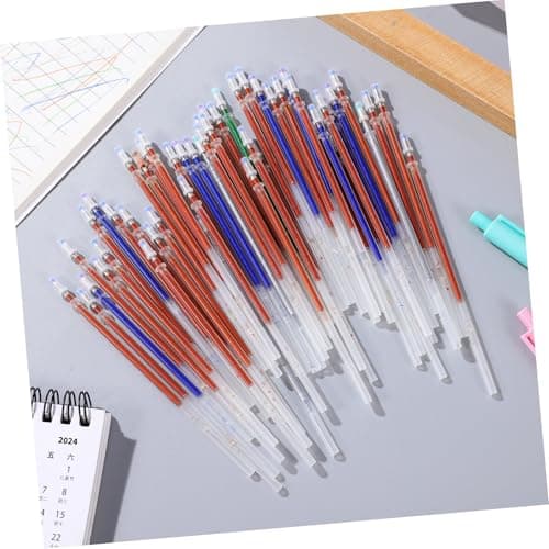Operitacx 100 Pièces Recharge de Paillettes Stylo Gel Effaçable Noir | Brosse Scolaire Plastique