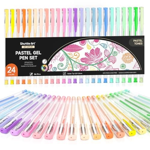 Stylos Pailletés Shuttle Art 80 Pièces pour Adultes et Enfants - Global Recycled Standard — Lot de 24 tons pastel