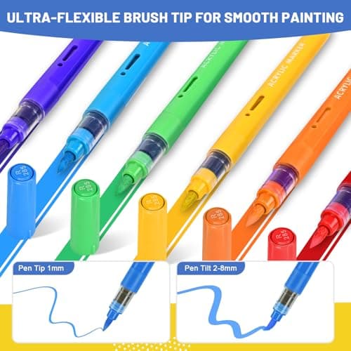 Stylos acryliques IVSUN 60 Couleurs pour Adultes, Peinture sur Pierre et Toile, Design et Qualité pour Artisans et Artis
