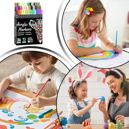 ETUCYNG Jeu De Feutres Acryliques 72 Couleurs Double Pointe | Adultes Fournitures Bureau Décoration